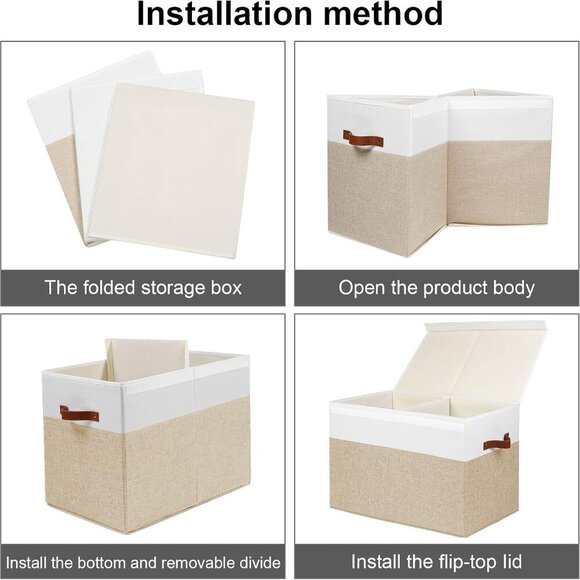 Large Toy Storage Box with Lid, Sturdy Toys Storage Chest Bin Organizer Basket w - Picture 7 of 7